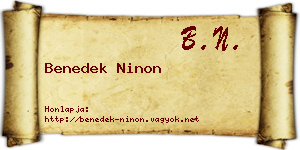 Benedek Ninon névjegykártya